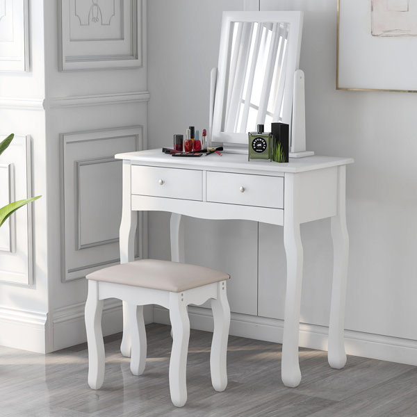 Lily Manor Gingras Dressing Table with Mirror & Reviews Wayfair.co.uk